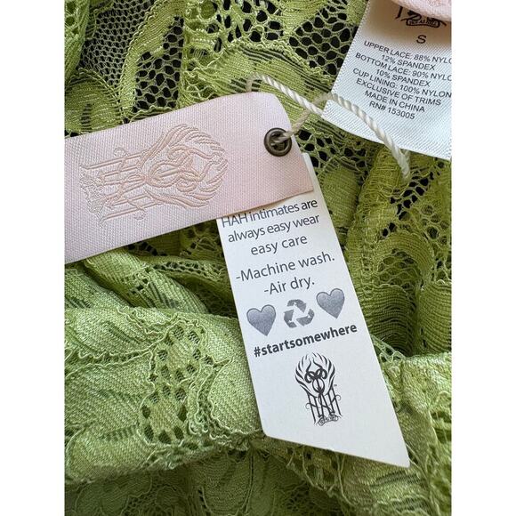 HAH Women's Comin in HAHt Lace Bodysuit Size Small Sage My Name Lingerie - Picture 6 of 6